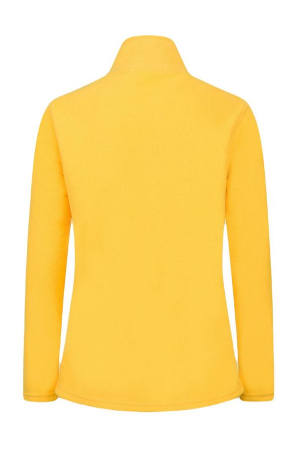Peridot Tam Fermuarlı Kadın Polar Sweatshirt Sarı - 4