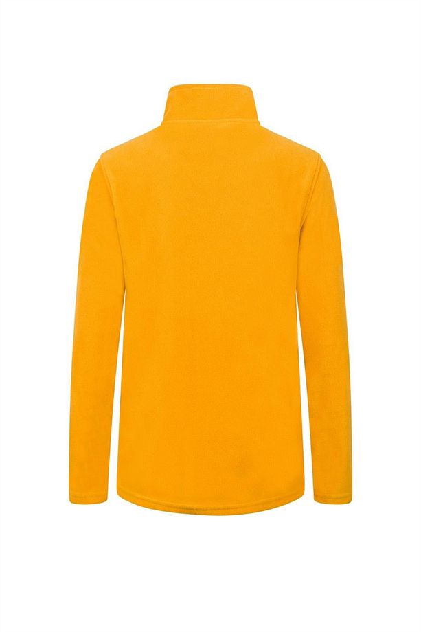 Peridot Tam Fermuarlı Kadın Polar Sweatshirt Koyu Sarı - 3