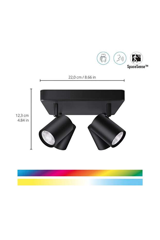 Imageo Spots 4x5W Kare/Siyah (RGB Işık) - 3