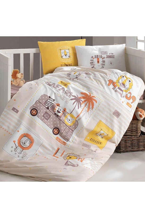 Ranforce 100% Pamuk Bebek Nevresim Takımı Lion Sari - 3