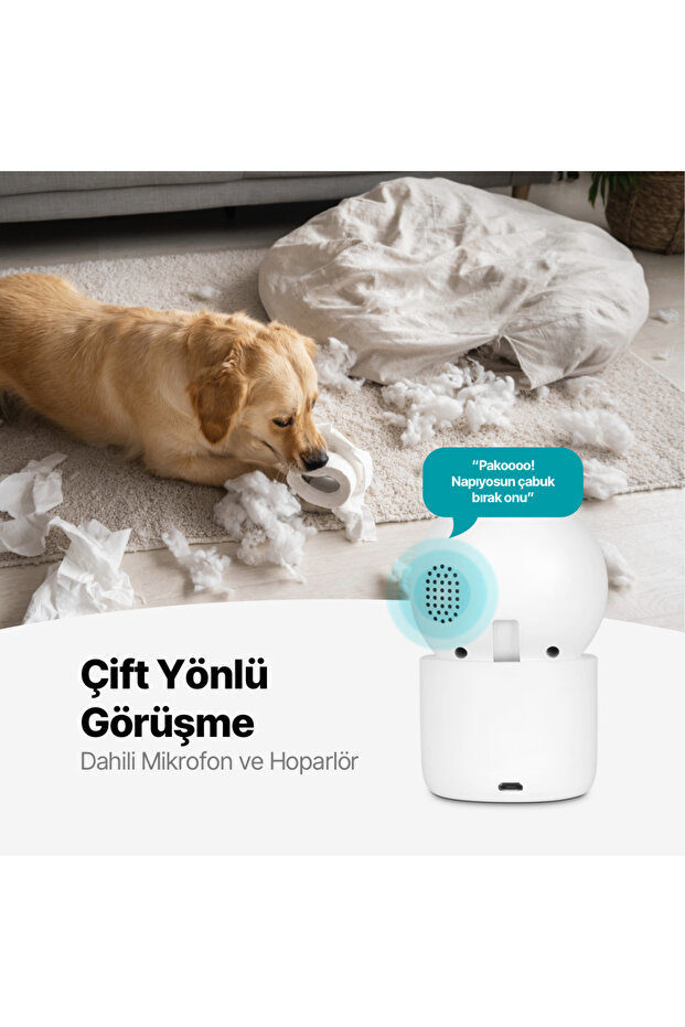 Wizi Pro 2 Full HD 360° Tak Çalıştır Wi-Fi Akıllı Kamera - 8