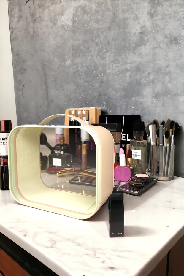 Transparent Suitcase Organizer Suitcase Organizer Makeup Brush Cosmetic Travel Bag Vegan Leather