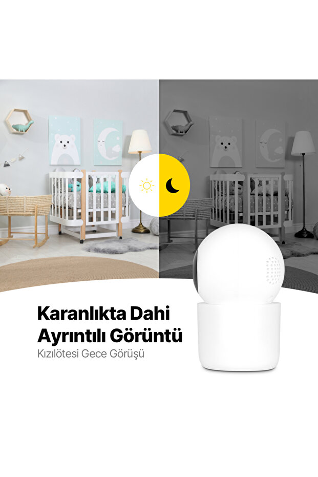Wizi Pro 2 Full HD 360° Tak Çalıştır Wi-Fi Akıllı Kamera - 5