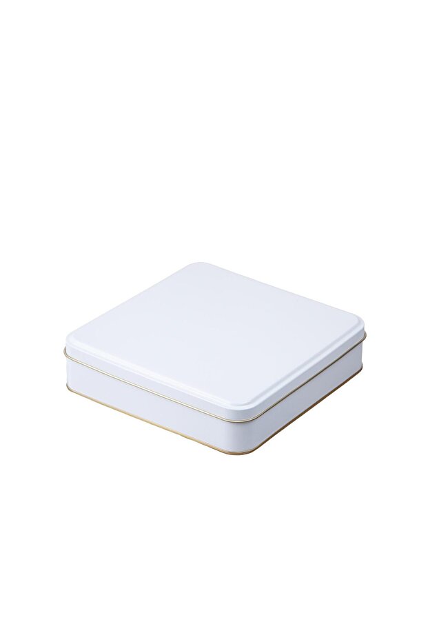 White Metal Box 19,2X19,2X4,5 Cm, Stylish and Convenient Storage Solution