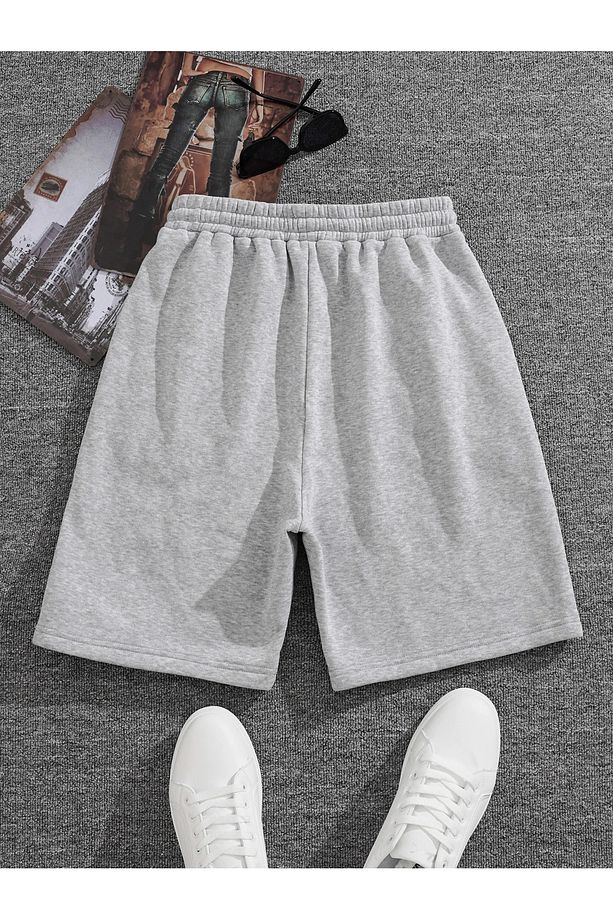 Essentials Baskılı Gri Erkek Regular fit Şort - 4