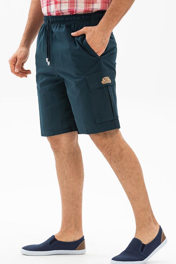 Gabardin Lastikli Erkek Şort Petrol Ptrl - 4