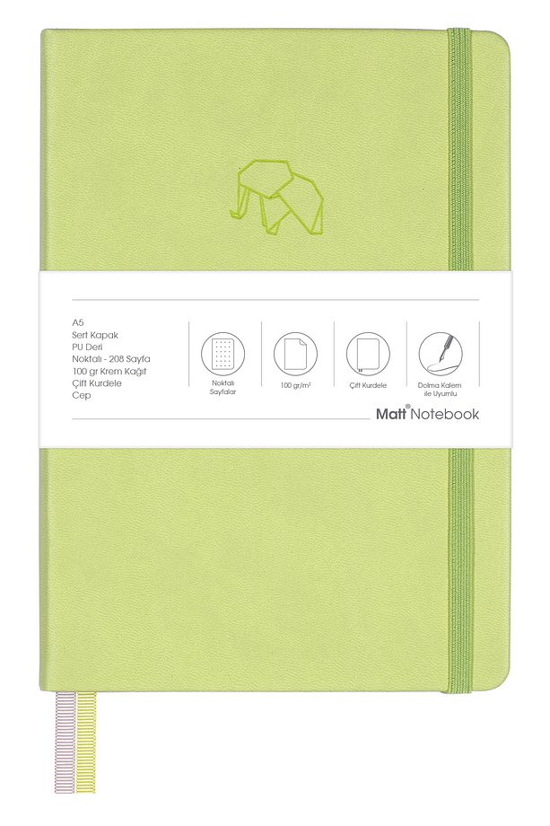 A5 Defter Noktalı Açık Yeşil - 6