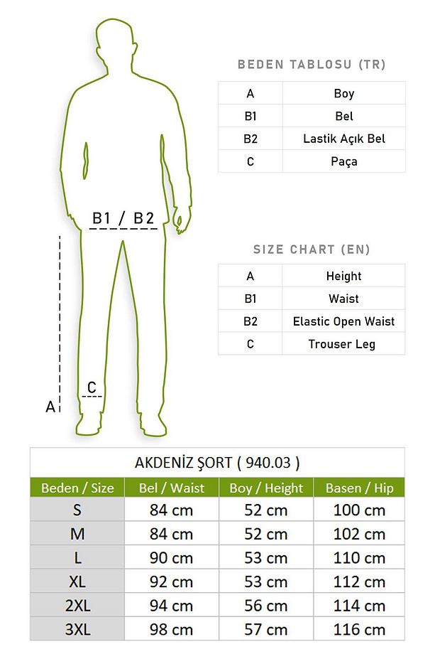 Akdeniz Şile Bezi Cepli Erkek Şort Yeşil 9014 - 5