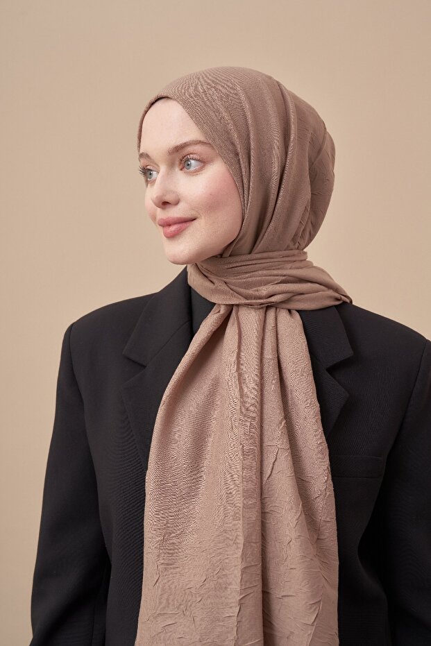 Bambu Kraş Şal - Vizon - 2