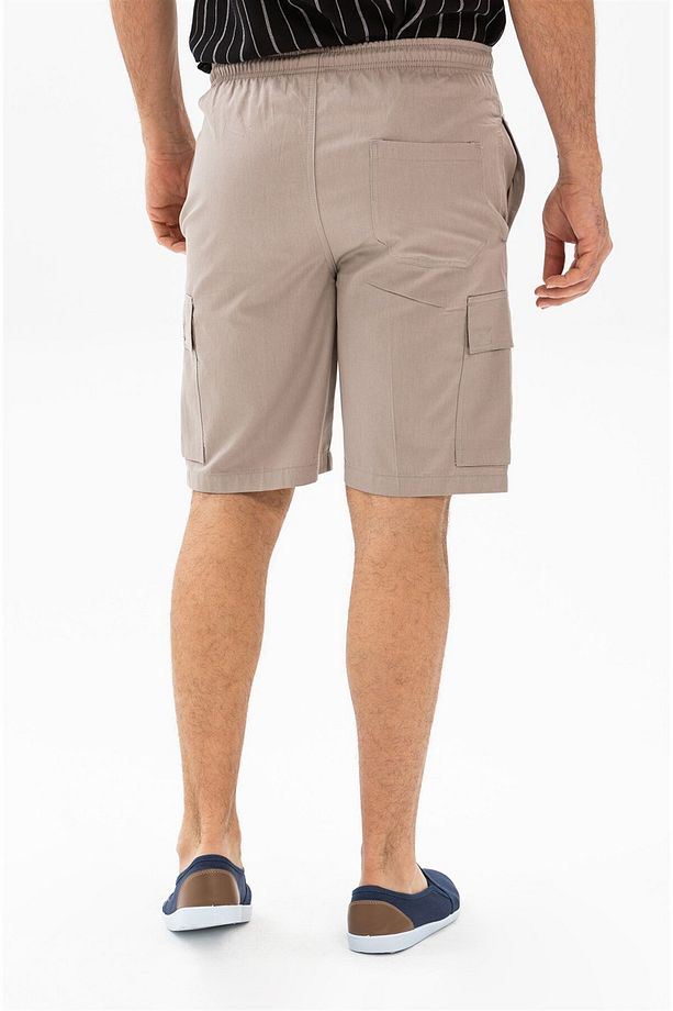 Gabardin Lastikli Erkek Şort Vizon Vzn - 3