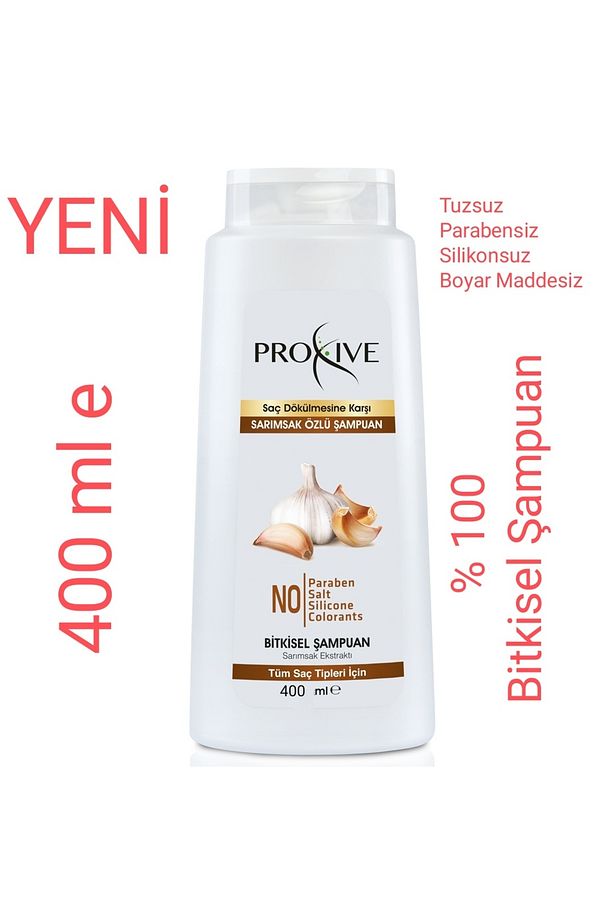 Tuzsuz Parabensiz Silikonsuz Boyasız Dökülme Önleyici Sarımsak Özlü Bitkisel Şampuan 400 ml - 3