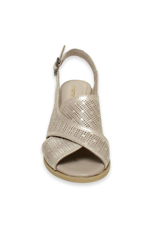 D24Ys-1040Z Topuklu Vizon Kadın Sandalet - 3