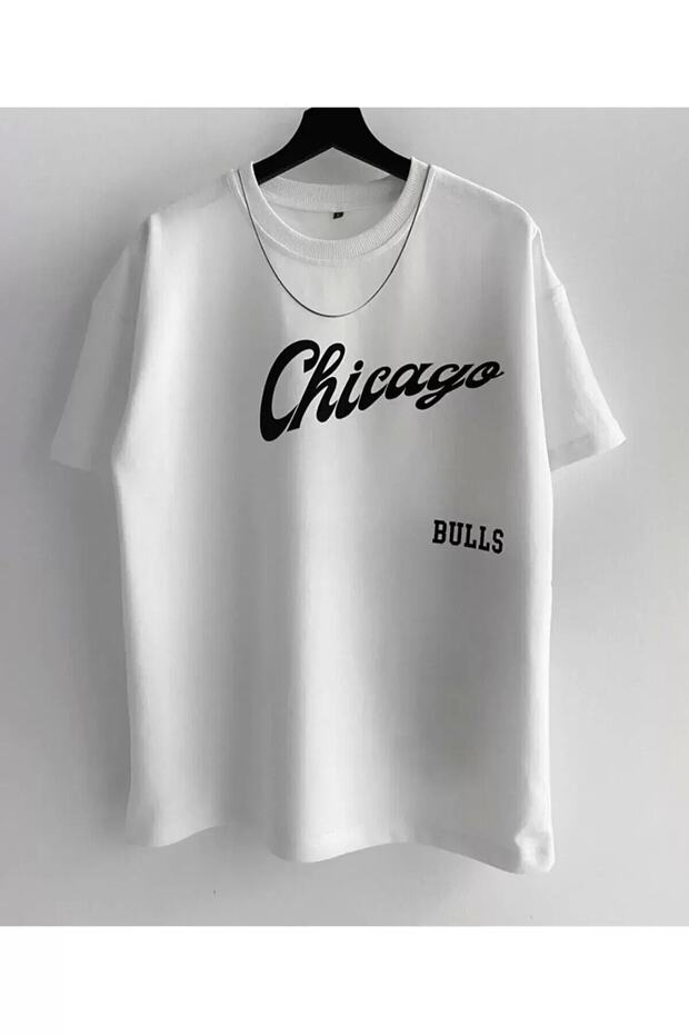 Men's Oversize Patterned 100% Cotton Crew Neck Short Sleeve T-Shirt Bulss