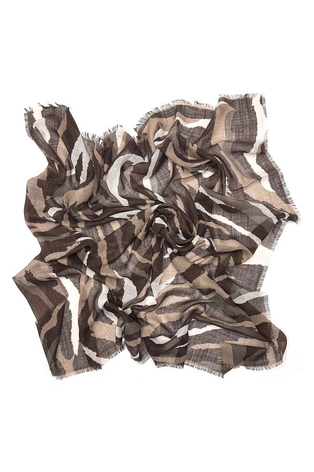 Zebra Desen Flamlı Pamuklu Yazma Eşarp 100x100cm - 1