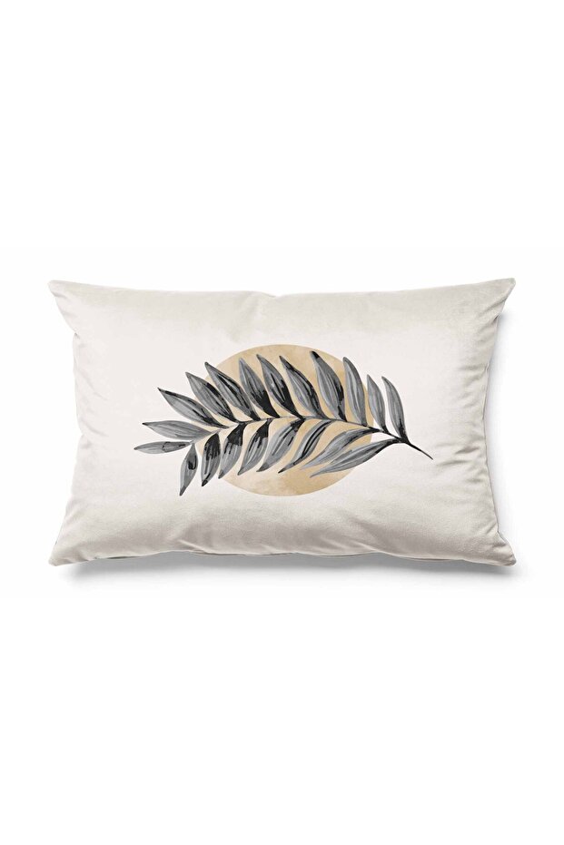 غطاء وسادة من جلد الغزال مطبوع على شكل أوبال مستطيل الشكل على الوجهين - 1