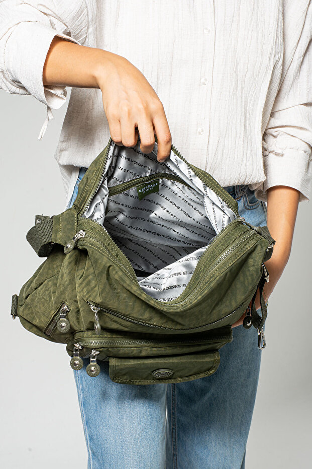 MEGA MULTI-Compartment LINED SHOULDER BAG - 4