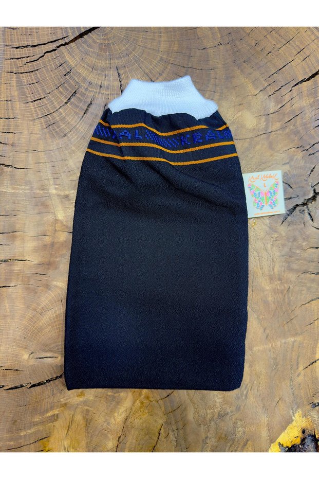 Thick King Black Elastic Toothed Pouch Bath Shower Pouch Fiber Pouch Body Peeling