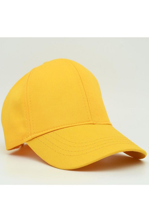 Unisex Ayarlanabilir Sarı Spor Basic Şapka - 4