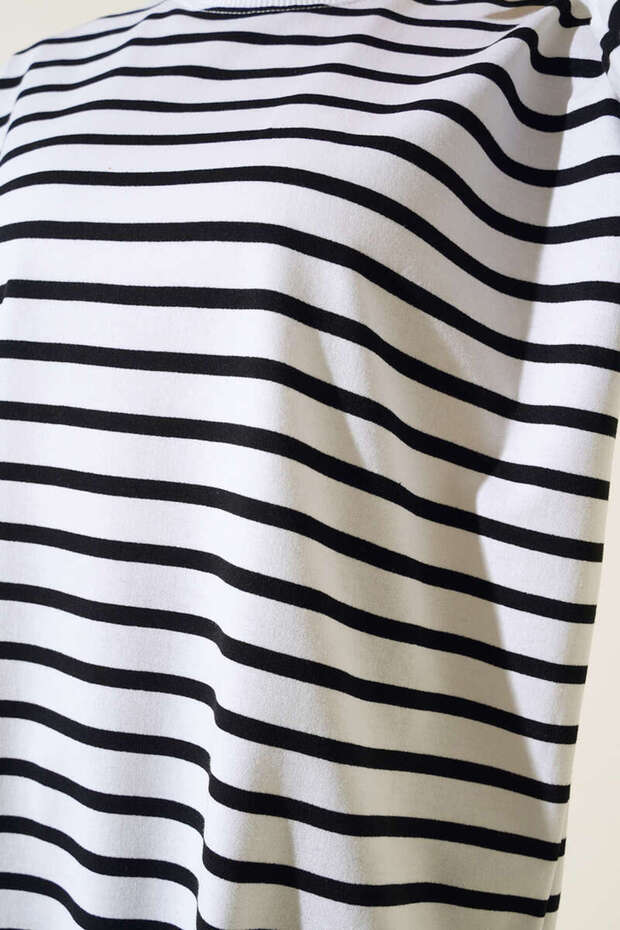 Kadın  Çizgili Basic  Sweatshirt - 2