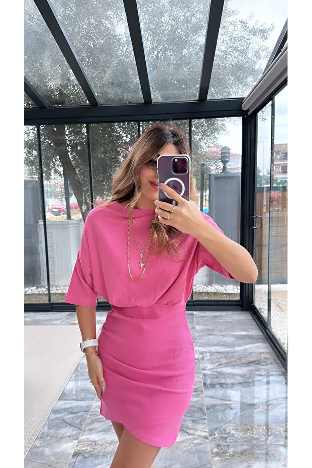 kadın Oleander Drape Detay  Elbise - 1