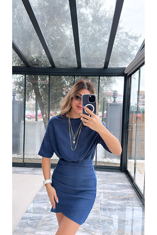 kadın Oleander Drape Detay  Elbise - 1