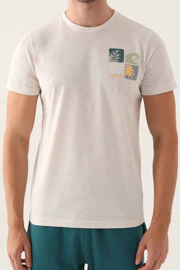 Erkek Krem Şortlu Pijama Takımı 2982 - 2