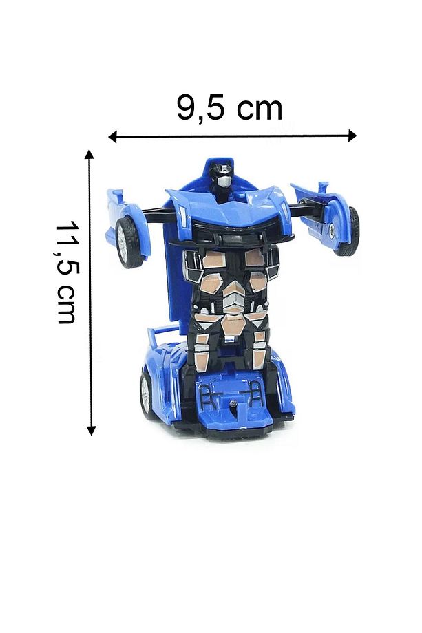 Robota Dönüşen Araba  Transformers İt Bırak - Mavi Ferrari Modeli - 3