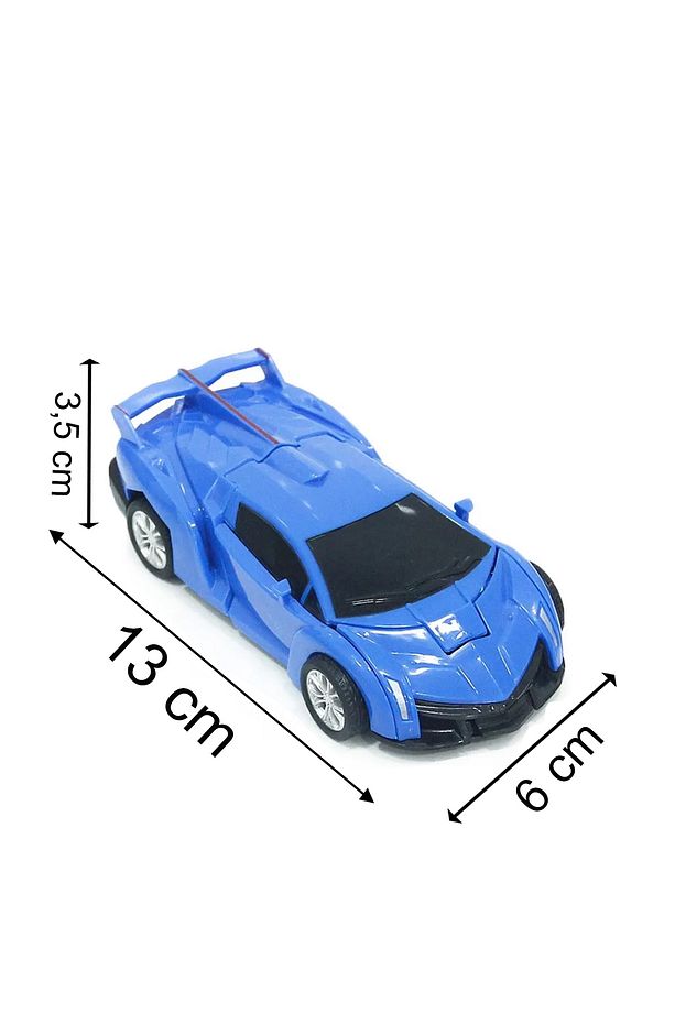Robota Dönüşen Araba  Transformers İt Bırak - Mavi Ferrari Modeli - 2
