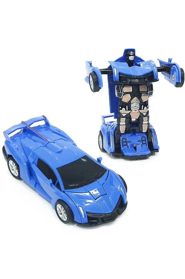 Robota Dönüşen Araba  Transformers İt Bırak - Mavi Ferrari Modeli - 1