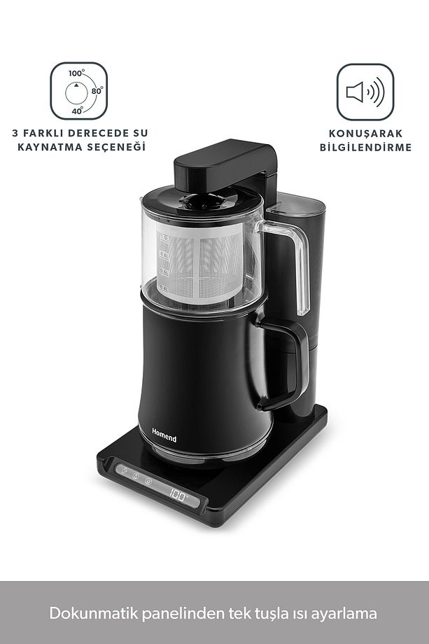 Smart Royaltea Plus 2 in 1 Otomatik Çay ve Türk Kahve Makinesi Wifi Mat Siyah - 4