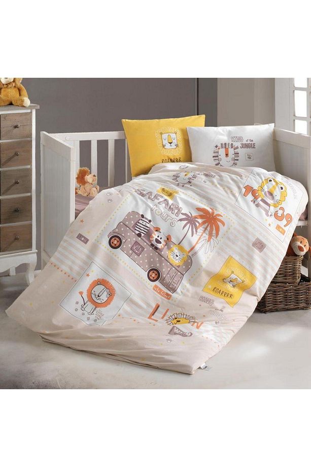 Ranforce 100% Pamuk Bebek Nevresim Takımı Lion Sari - 4
