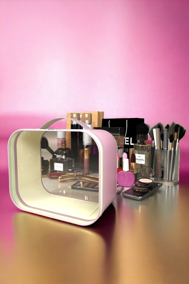 Transparent Suitcase Organizer Suitcase Organizer Makeup Brush Cosmetic Travel Bag Vegan Leather
