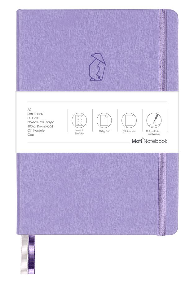 A5 Defter Noktalı Lila - 7