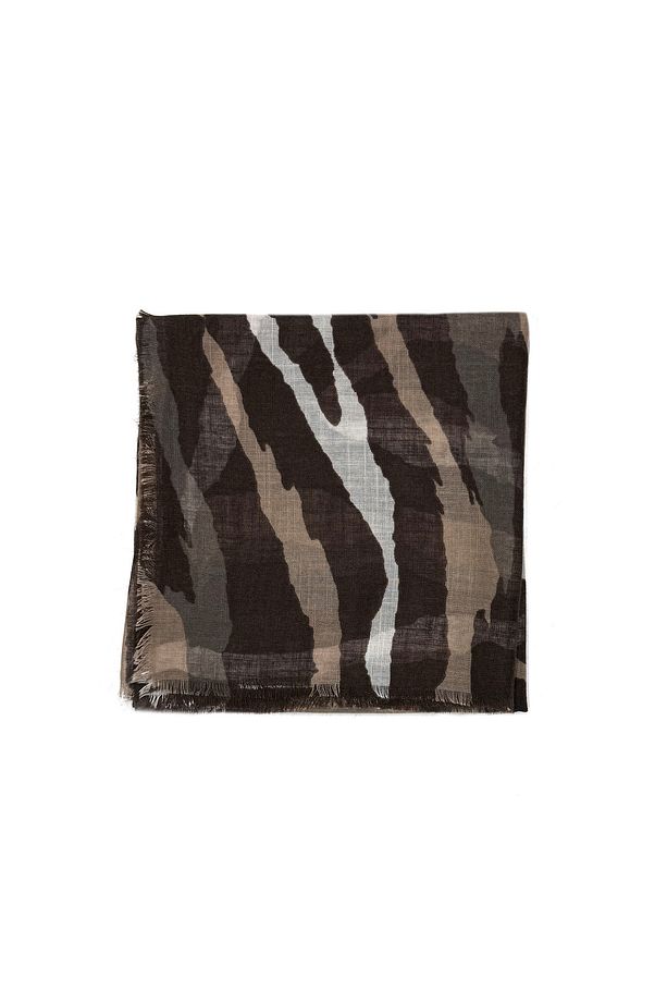 Zebra Desen Flamlı Pamuklu Yazma Eşarp 100x100cm - 2
