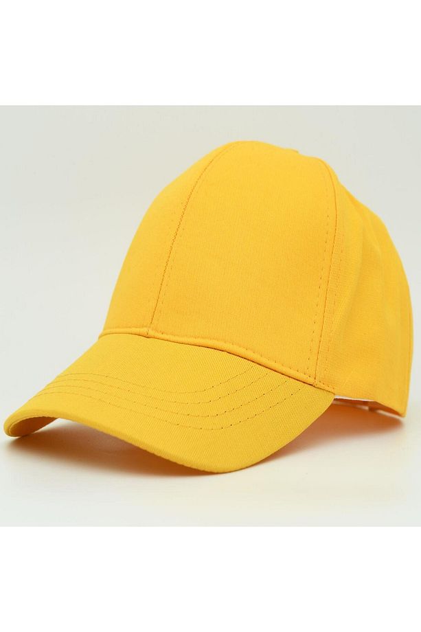 Unisex Ayarlanabilir Sarı Spor Basic Şapka - 6