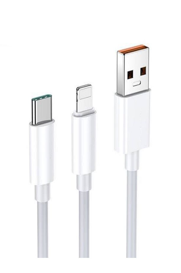 2in1 type-c iphone lightning 5.0 hızlı şarj ve data kablosu - 2
