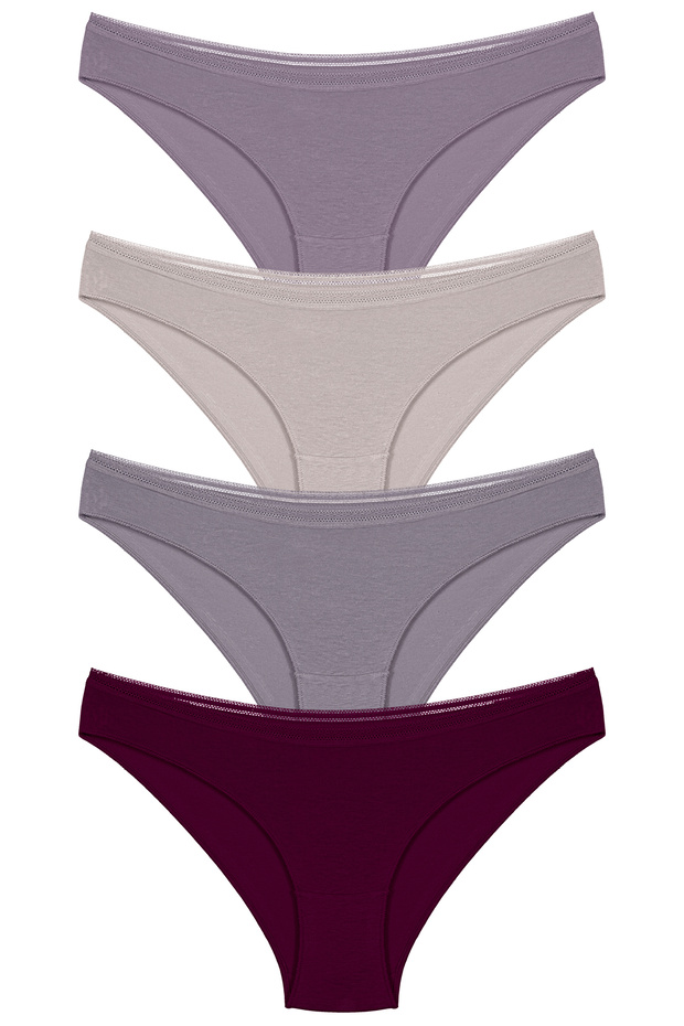 4 buc. Chiloți bikini brodat din dantelă - 1