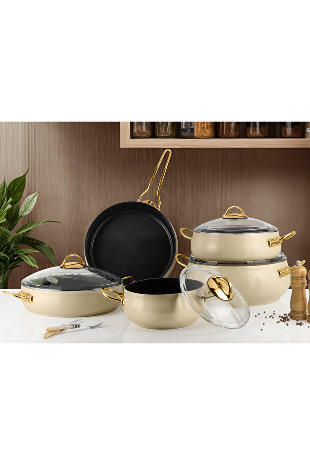 9 Parça Seramik Güveç Tencere Seti - 1