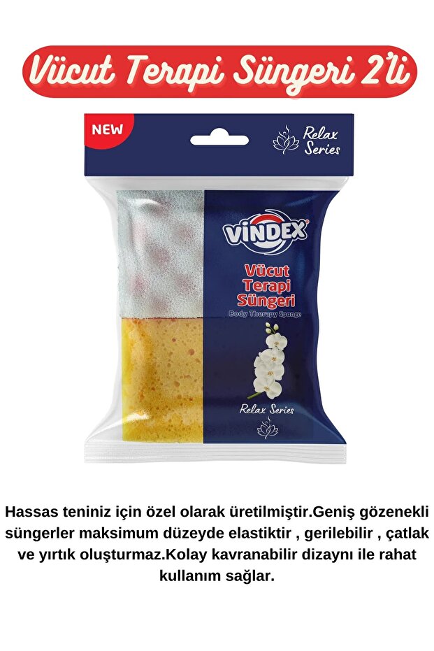 VİNDEX Vücut Terapi Süngeri 2'li