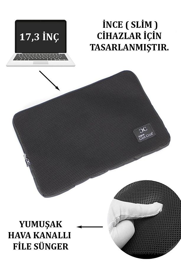 Laptop Kılıf Siyah Kumaş Macbook - 2
