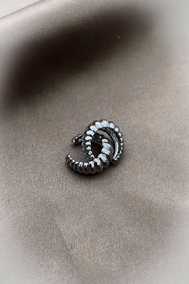 Çift (2 adet) Bombeli Kruvasan Kıkırdak Küpe Ear Cuff - 1