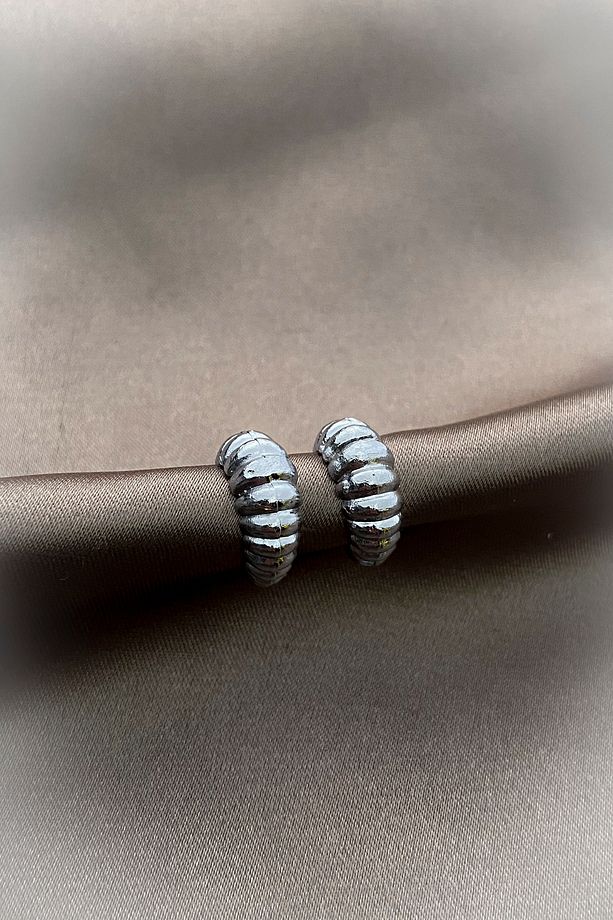 Çift (2 adet) Bombeli Kruvasan Kıkırdak Küpe Ear Cuff - 2