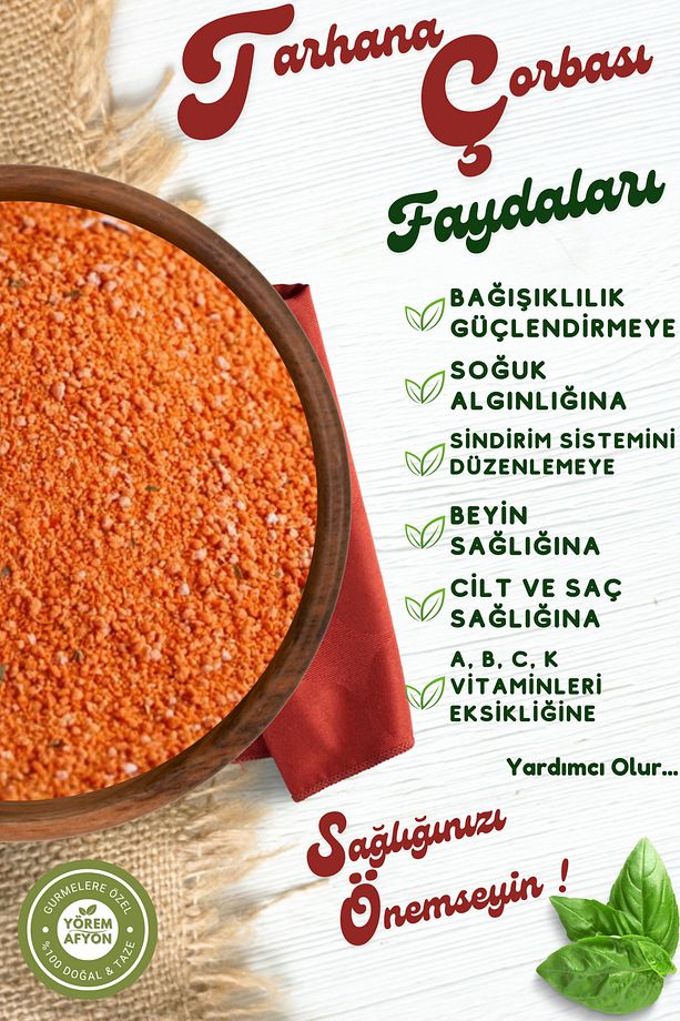 Yörem Afyon Meşhur Afyonkarahisar 12 Çeşit Karışımlı Ev Yapımı Güneşte Kurutulmuş Tarhana | 1000gr. - 3
