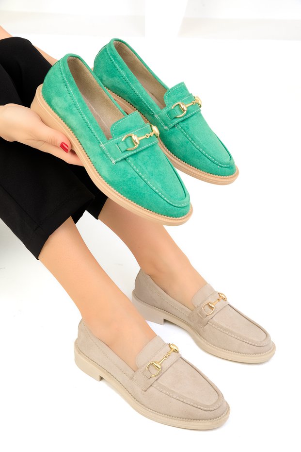 Nude Suede Women's Casual Shoes 18338