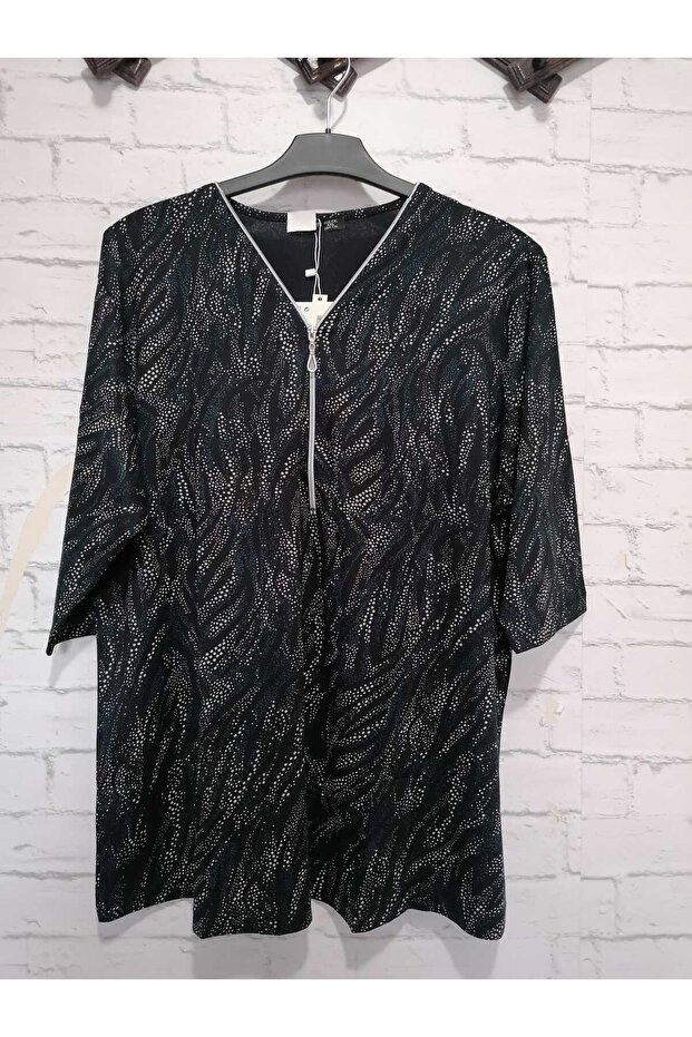 Summer viscose, zipper collar, capri sleeves, stylish buluz