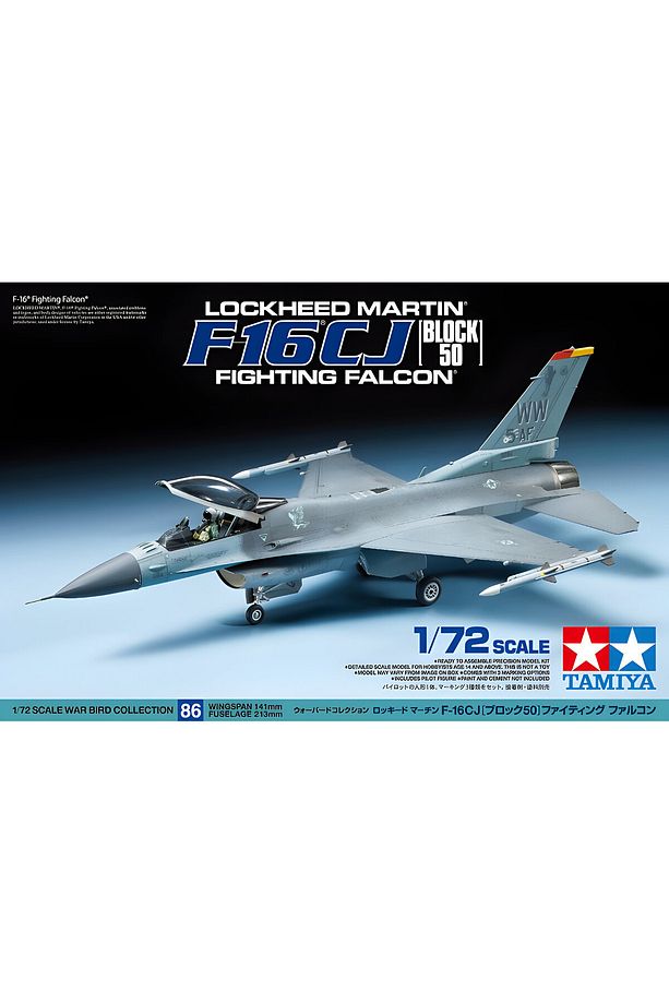 1/72 US. Lockheed Martin F-16CJ (Block50) Falcon Plastik Savaş Uçağı Maket Kiti, Demonte Hobi Seti - 1