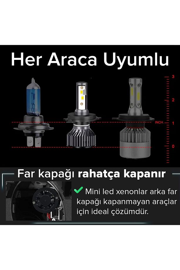 H7 Yüksek Güçlü Led Xenon Şimşek Etkili Mini Kasa - 3