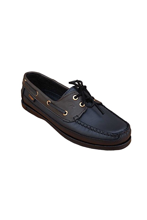 SUMMER BLACK GENUINE LEATHER MEN'S SHOES