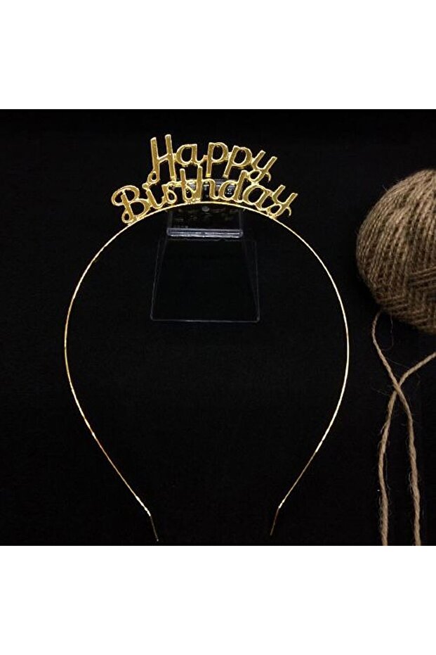 MINI PARTY STORE Happy Birthday Metal Crown Gold