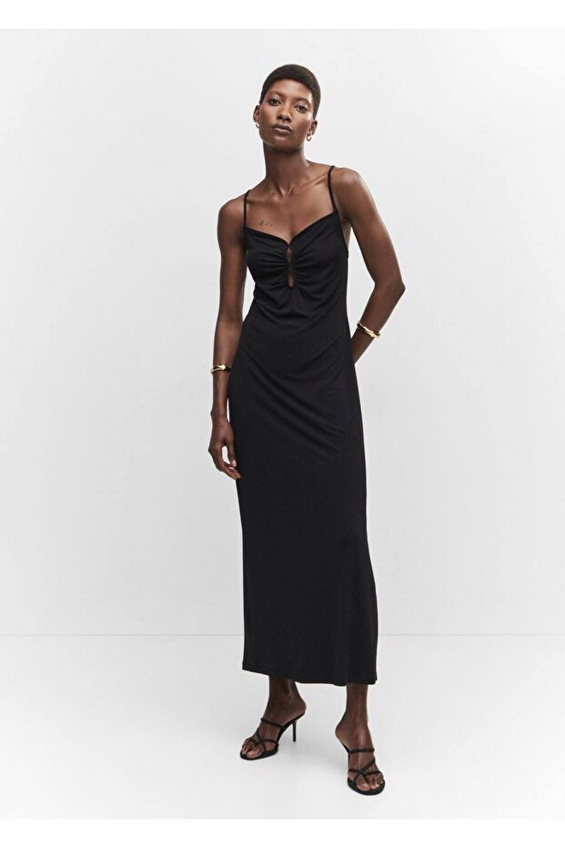 Buruşuk Açılımlı Elbise - 2